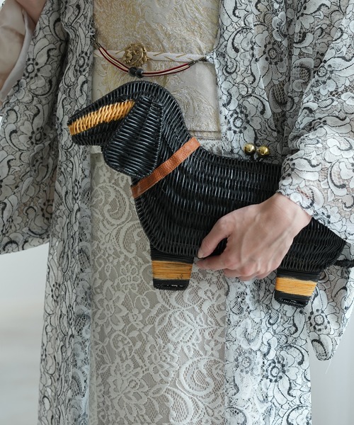 utatane（ウタタネ）の「かごバッグ ラタンウィッカー ダックスフンド（かごバッグ・レディース・ブラック・FREE）」の9枚目の写真