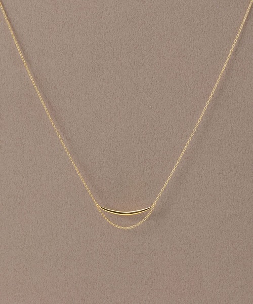 SV】アーチラインムーンネックレス/金属アレルギー対応<全長約40cm 