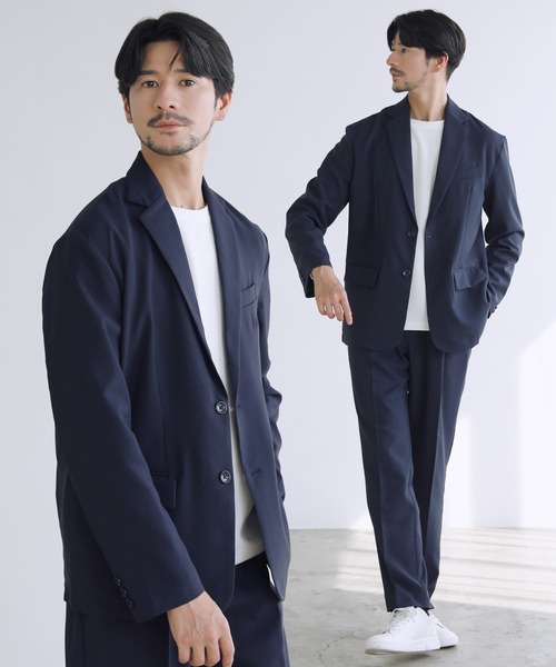 SPU(スプ)の「【防シワ】シングルテーラード&イージースリムパンツセットアップ(セットアップ・メンズ・ブラック/グレー/ネイビー/チャコール・XL/L/M/S)」の4枚目の写真