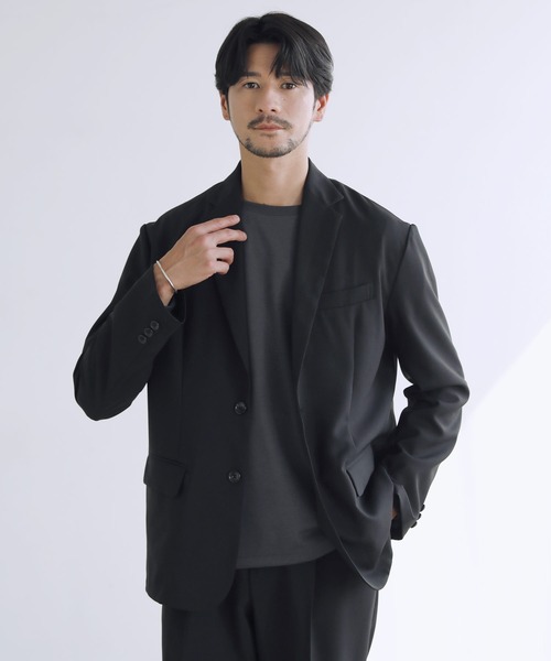 SPU(スプ)の「【防シワ】シングルテーラード&イージースリムパンツセットアップ(セットアップ・メンズ・ブラック/グレー/ネイビー/チャコール・XL/L/M/S)」の5枚目の写真