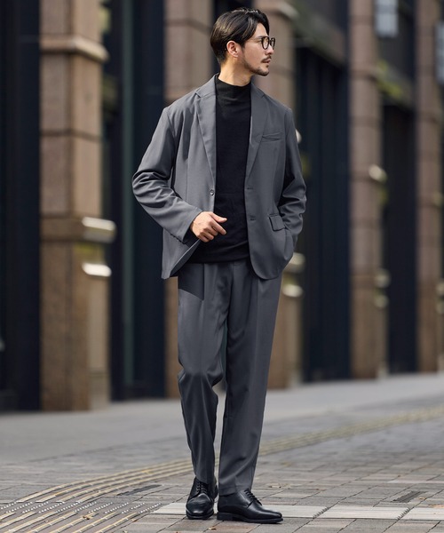 セール】【防シワ】シングルテーラード＆イージースリムパンツ