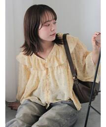 ehka sopo | 花柄フリルブラウス(シャツ/ブラウス)