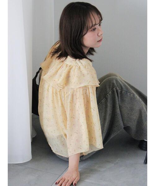 ehka sopo（エヘカソポ）の「花柄フリルブラウス（シャツ/ブラウス・レディース・ブラック/キナリ/イエロー・F）」の14枚目の写真