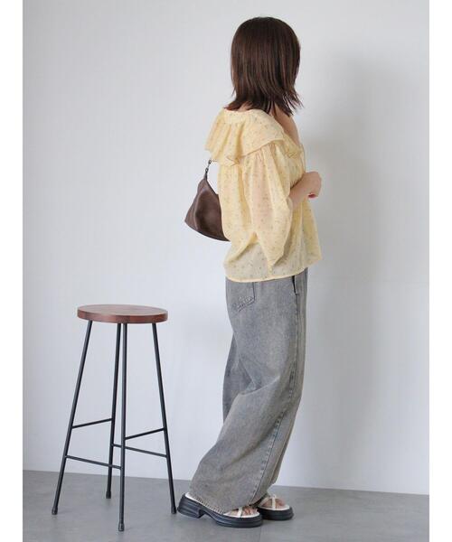 ehka sopo（エヘカソポ）の「花柄フリルブラウス（シャツ/ブラウス・レディース・ブラック/キナリ/イエロー・F）」の18枚目の写真