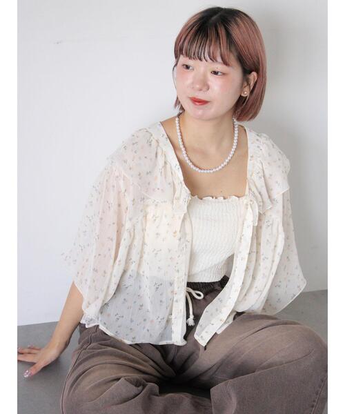 ehka sopo（エヘカソポ）の「花柄フリルブラウス（シャツ/ブラウス・レディース・ブラック/キナリ/イエロー・F）」の20枚目の写真