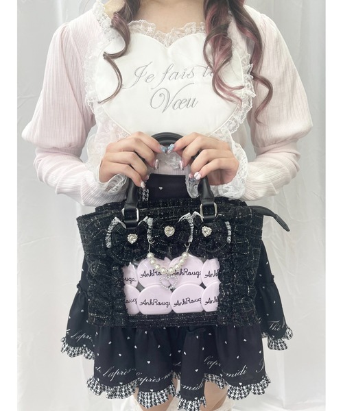 Ank Rouge（アンクルージュ）の「【痛バ】確定ファンサのおまじないツイードＢＡＧ（ショルダーバッグ・レディース・レッド/ピンク/ブラック・FREE）」の7枚目の写真