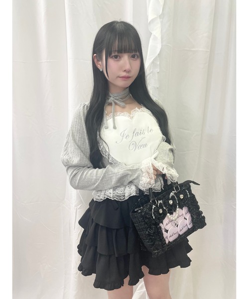 Ank Rouge（アンクルージュ）の「【痛バ】確定ファンサのおまじないツイードＢＡＧ（ショルダーバッグ・レディース・レッド/ピンク/ブラック・FREE）」の8枚目の写真