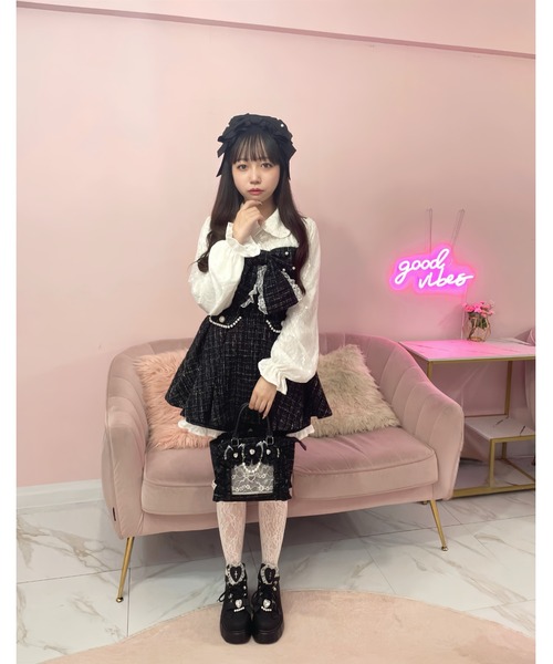 Ank Rouge（アンクルージュ）の「【痛バ】確定ファンサのおまじないツイードＢＡＧ（ショルダーバッグ・レディース・レッド/ピンク/ブラック・FREE）」の9枚目の写真