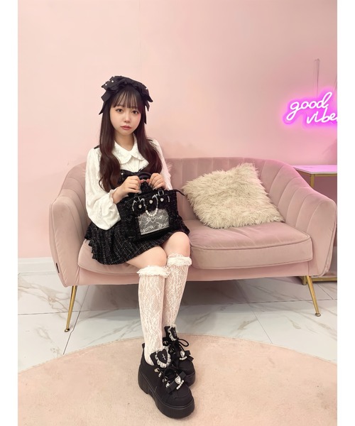 Ank Rouge（アンクルージュ）の「【痛バ】確定ファンサのおまじないツイードＢＡＧ（ショルダーバッグ・レディース・レッド/ピンク/ブラック・FREE）」の10枚目の写真