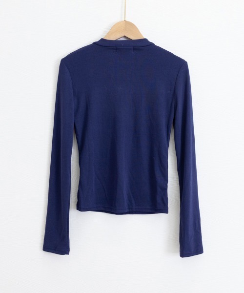セール】ハーフボタンカットソー長袖タイトtシャツ（Tシャツ