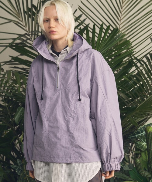 MAISON SPECIAL（メゾンスペシャル）の「《UNISEX》Prime-Over Half Zip Anorak Blouson/プライムオーバーハーフジップアノラックブルゾン【MAISON SPECIAL/メゾンスペシャル】（ブルゾン・メンズ・グレイッシュベージュ/ブラック/ブラウン/ピンク/チャコールグレー/パープル・0/1/2）」の5枚目の写真