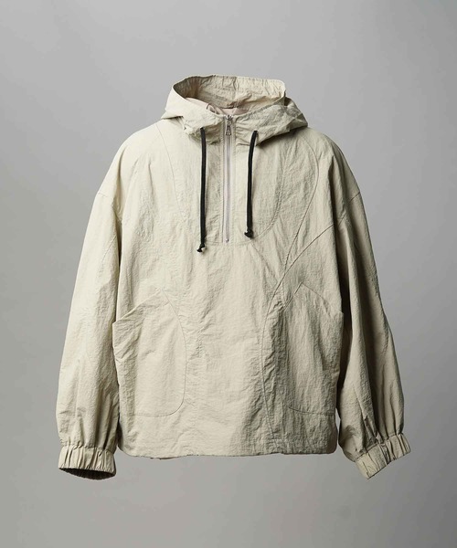 MAISON SPECIAL（メゾンスペシャル）の「《UNISEX》Prime-Over Half Zip Anorak Blouson/プライムオーバーハーフジップアノラックブルゾン【MAISON SPECIAL/メゾンスペシャル】（ブルゾン・メンズ・グレイッシュベージュ/ブラック/ブラウン/ピンク/チャコールグレー/パープル・0/1/2）」の9枚目の写真
