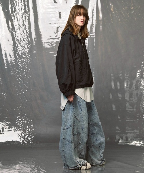 MAISON SPECIAL（メゾンスペシャル）の「《UNISEX》Prime-Over Half Zip Anorak Blouson/プライムオーバーハーフジップアノラックブルゾン【MAISON SPECIAL/メゾンスペシャル】（ブルゾン・メンズ・グレイッシュベージュ/ブラック/ブラウン/ピンク/チャコールグレー/パープル・0/1/2）」の7枚目の写真