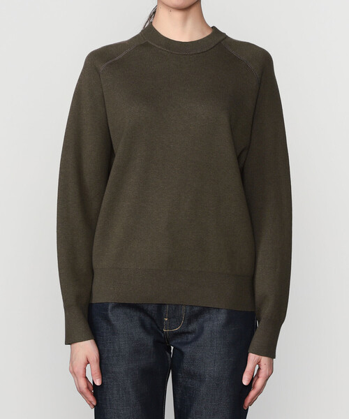 RYE TENDER(ライテンダー)の「RYE TENDER | 〈別注〉クルーネック ニット WOMEN(ニット/セーター・レディース・ネイビー/ブラウン系その他/ブラック・0)」の9枚目の写真