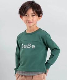 パッチ刺しゅうロゴレイヤード風トレーナー