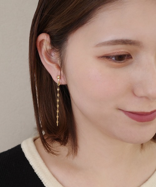 CERCA(チェルカ)の「saran jewelry/ミディアム デザイン チェーン イヤリング/アレルギー対応(イヤリング・レディース・ゴールド/シルバー・FREE)」の2枚目の写真