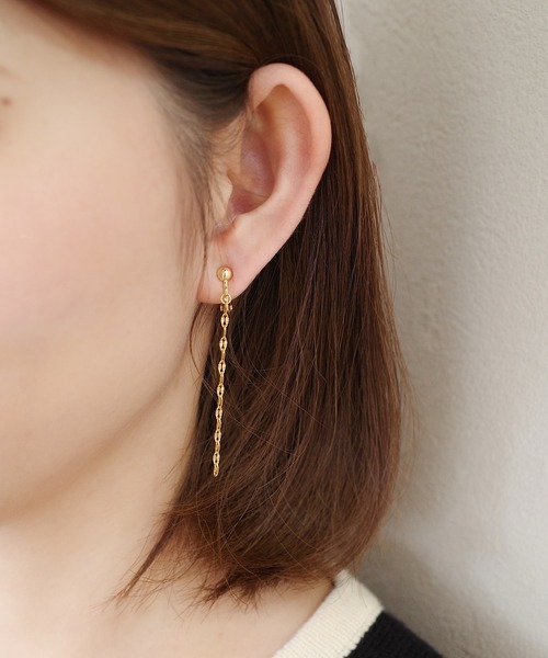 CERCA(チェルカ)の「saran jewelry/ミディアム デザイン チェーン イヤリング/アレルギー対応(イヤリング・レディース・ゴールド/シルバー・FREE)」の12枚目の写真