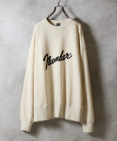 NUMBER (N)INE(ナンバーナイン)の「VINTAGE GAZETTE Number⑨ LOGO CREWNECK SWEATSHIRT / ヴィンテージ ガゼット ナンバーナイン ロゴ クルーネック スウェット(スウェット・メンズ・ブラック/オートミール・2/3/4)」の2枚目の写真