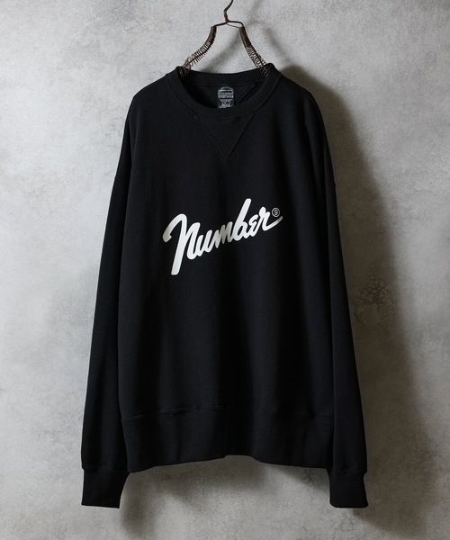 NUMBER (N)INE(ナンバーナイン)の「VINTAGE GAZETTE Number⑨ LOGO CREWNECK SWEATSHIRT / ヴィンテージ ガゼット ナンバーナイン ロゴ クルーネック スウェット(スウェット・メンズ・ブラック/オートミール・2/3/4)」の3枚目の写真