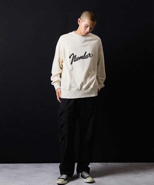 NUMBER (N)INE(ナンバーナイン)の「VINTAGE GAZETTE Number⑨ LOGO CREWNECK SWEATSHIRT / ヴィンテージ ガゼット ナンバーナイン ロゴ クルーネック スウェット(スウェット・メンズ・ブラック/オートミール・2/3/4)」の16枚目の写真
