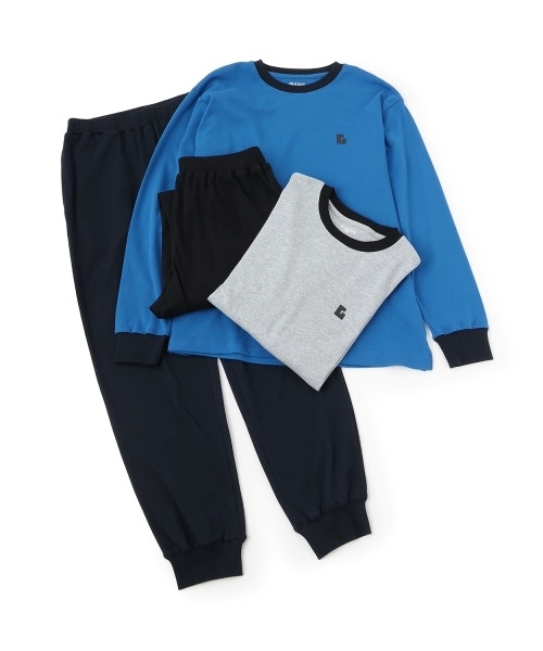 GLAZOS（グラソス）の「スムース・ルームウエアセット（ルームウェア/パジャマ・キッズ・トップグレー/ブルー・150cm/170cm/160cm）」の12枚目の写真