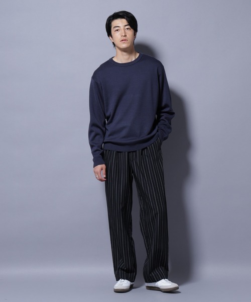 NANO universe(ナノユニバース)の「タスマニアウールミックス ミラノリブリラックスクルーネックニット(ニット/セーター・メンズ・ブラック/トップグレー/ダークブルー/レッド・S/L/M)」の15枚目の写真