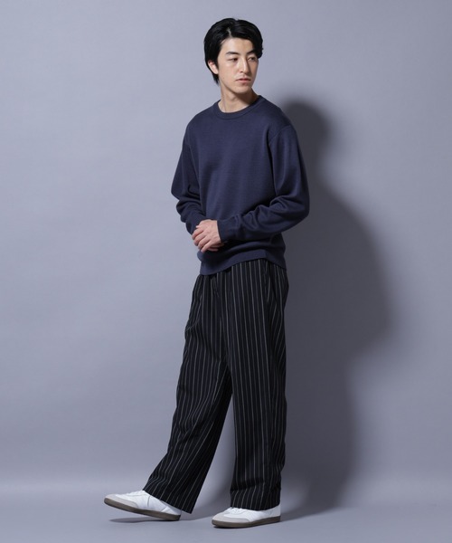 NANO universe(ナノユニバース)の「タスマニアウールミックス ミラノリブリラックスクルーネックニット(ニット/セーター・メンズ・ブラック/トップグレー/ダークブルー/レッド・S/L/M)」の17枚目の写真