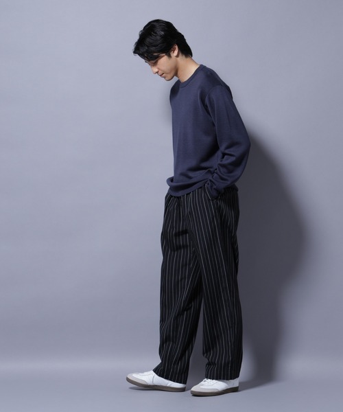 NANO universe(ナノユニバース)の「タスマニアウールミックス ミラノリブリラックスクルーネックニット(ニット/セーター・メンズ・ブラック/トップグレー/ダークブルー/レッド・S/L/M)」の18枚目の写真