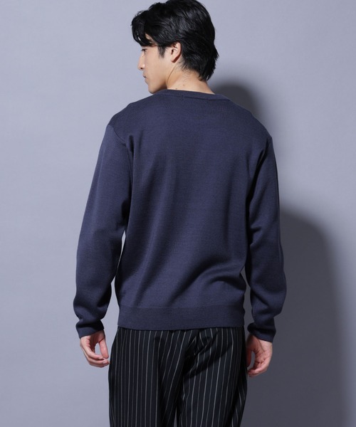 NANO universe(ナノユニバース)の「タスマニアウールミックス ミラノリブリラックスクルーネックニット(ニット/セーター・メンズ・ブラック/トップグレー/ダークブルー/レッド・S/L/M)」の14枚目の写真