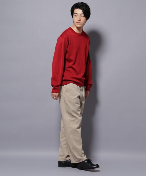 NANO universe(ナノユニバース)の「タスマニアウールミックス ミラノリブリラックスクルーネックニット(ニット/セーター・メンズ・ブラック/トップグレー/ダークブルー/レッド・S/L/M)」の22枚目の写真