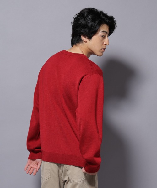 NANO universe(ナノユニバース)の「タスマニアウールミックス ミラノリブリラックスクルーネックニット(ニット/セーター・メンズ・ブラック/トップグレー/ダークブルー/レッド・S/L/M)」の21枚目の写真