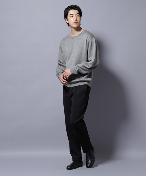 NANO universe(ナノユニバース)の「タスマニアウールミックス ミラノリブリラックスクルーネックニット(ニット/セーター・メンズ・ブラック/トップグレー/ダークブルー/レッド・S/L/M)」の10枚目の写真