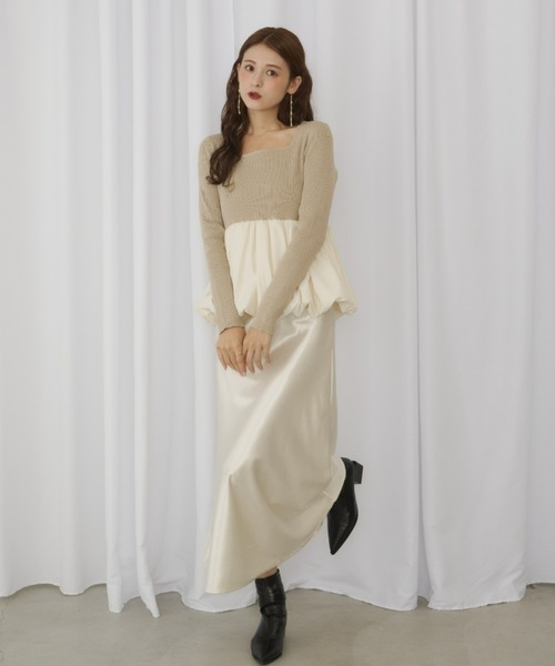 Olu.(オルドット)の「ルミナスサテンライクスカート(スカート・レディース・アイボリー/ブラック/ブラウン・0/1)」の18枚目の写真