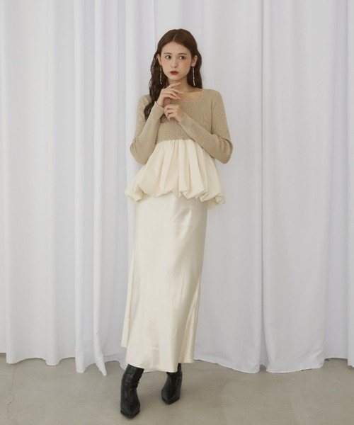 Olu.(オルドット)の「ルミナスサテンライクスカート(スカート・レディース・アイボリー/ブラック/ブラウン・0/1)」の17枚目の写真