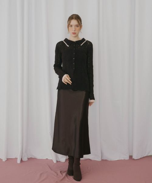 Olu.(オルドット)の「ルミナスサテンライクスカート(スカート・レディース・アイボリー/ブラック/ブラウン・0/1)」の13枚目の写真