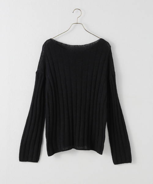 Spick & Span（スピックアンドスパン）の「ワイドリブボードネックプルオーバー（ニット/セーター・レディース・ブラック/カーキ・FREE）」の21枚目の写真
