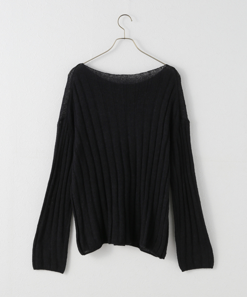 Spick & Span（スピックアンドスパン）の「ワイドリブボードネックプルオーバー（ニット/セーター・レディース・ブラック/カーキ・FREE）」の20枚目の写真