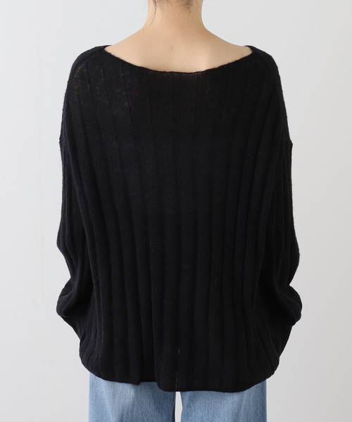 Spick & Span（スピックアンドスパン）の「ワイドリブボードネックプルオーバー（ニット/セーター・レディース・ブラック/カーキ・FREE）」の3枚目の写真