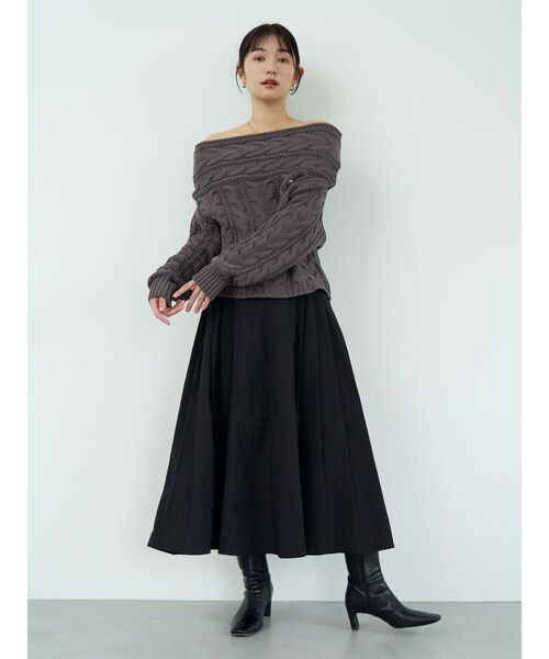 LAGUNAMOON（ラグナムーン）の「フロントZIPコルセットデザインフレアスカート（スカート・レディース・アイボリー/ブラック・SMALL/MEDIUM）」の4枚目の写真