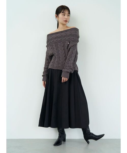 LAGUNAMOON（ラグナムーン）の「フロントZIPコルセットデザインフレアスカート（スカート・レディース・アイボリー/ブラック・SMALL/MEDIUM）」の6枚目の写真