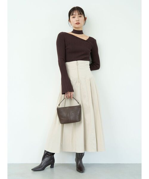 LAGUNAMOON（ラグナムーン）の「フロントZIPコルセットデザインフレアスカート（スカート・レディース・アイボリー/ブラック・SMALL/MEDIUM）」の10枚目の写真