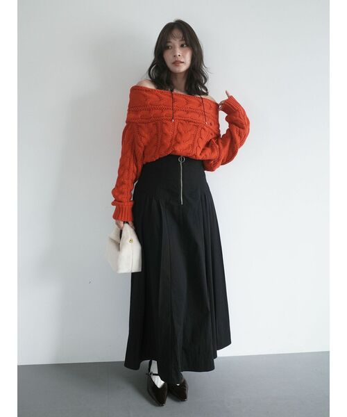 LAGUNAMOON（ラグナムーン）の「フロントZIPコルセットデザインフレアスカート（スカート・レディース・アイボリー/ブラック・SMALL/MEDIUM）」の17枚目の写真