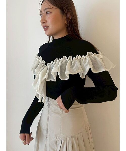 LAGUNAMOON（ラグナムーン）の「フロントZIPコルセットデザインフレアスカート（スカート・レディース・アイボリー/ブラック・SMALL/MEDIUM）」の20枚目の写真