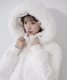 me+em select（ミームセレクト）の「【 フード取り外し可能２ＷＡＹ 】フェイクファーフードショートダウンジャケット ／ 2WAY fake fur hoodie short down jacket（ダウンジャケット/コート）」