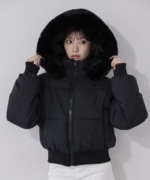 me+em select(~[ZNg)́y t[hO\Qv`x ztFCNt@[t[hV[g_EWPbg ^ 2WAY fake fur hoodie short down jacket(_EWPbg/R[g)