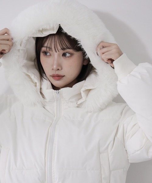 ホワイト ダウンジャケット ファー付き ホワイト ダウンジャケット ファー付き - メルカリ