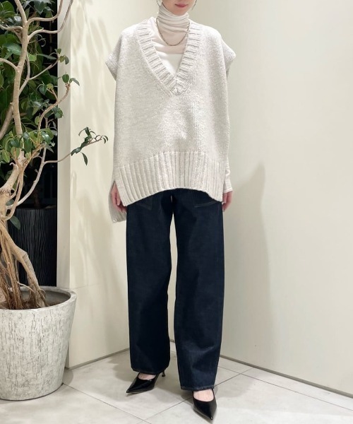 LE PHIL(ルフィル)の「◆Vネックニットジレ(ベスト・レディース・ブラウン/グレー/ブラック・F)」の8枚目の写真