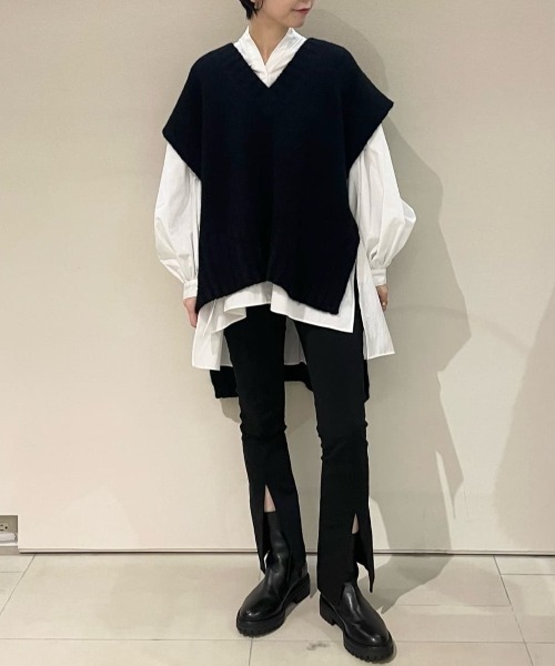 LE PHIL(ルフィル)の「◆Vネックニットジレ(ベスト・レディース・ブラウン/グレー/ブラック・F)」の9枚目の写真