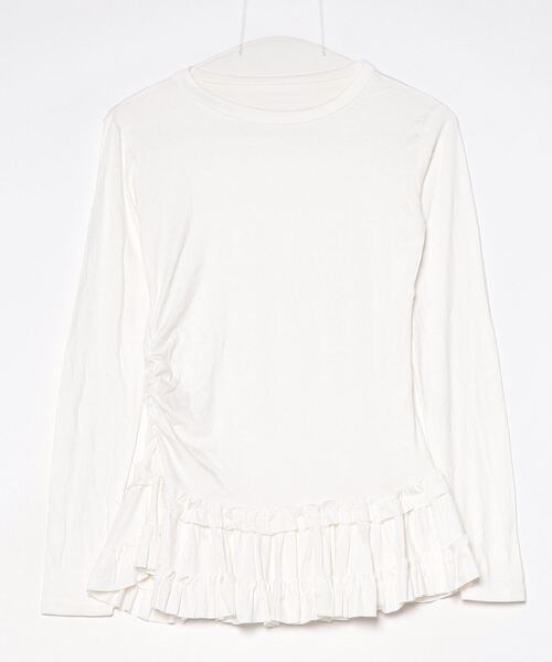 gossip!ロサンゼルス(ゴシップロサンゼルス)の「YUGA レース裾ケーキスカートトップス(Tシャツ/カットソー・レディース・ホワイト/ブラック・FREE)」の20枚目の写真