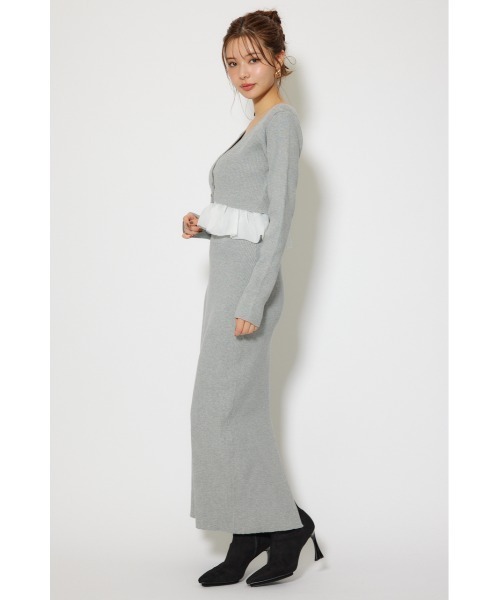 ペプラムカーデセットキャミワンピース 秋服 冬服（ワンピース